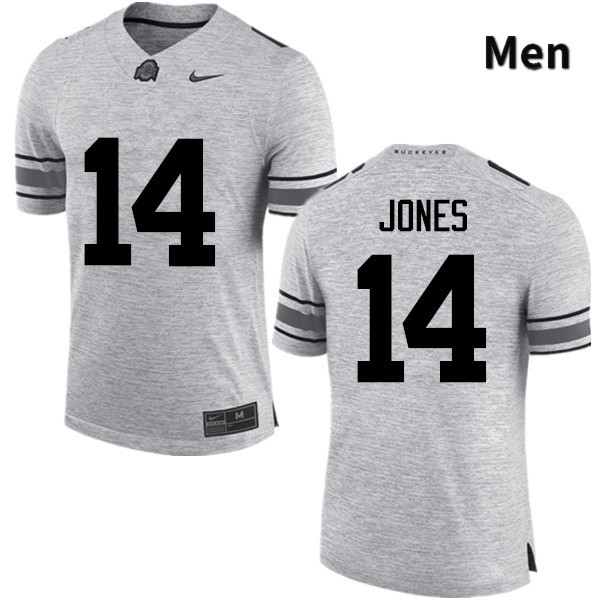Ohio State Buckeyes Keandre Jones Men's #14 Gray Game Stitched College Football Jersey